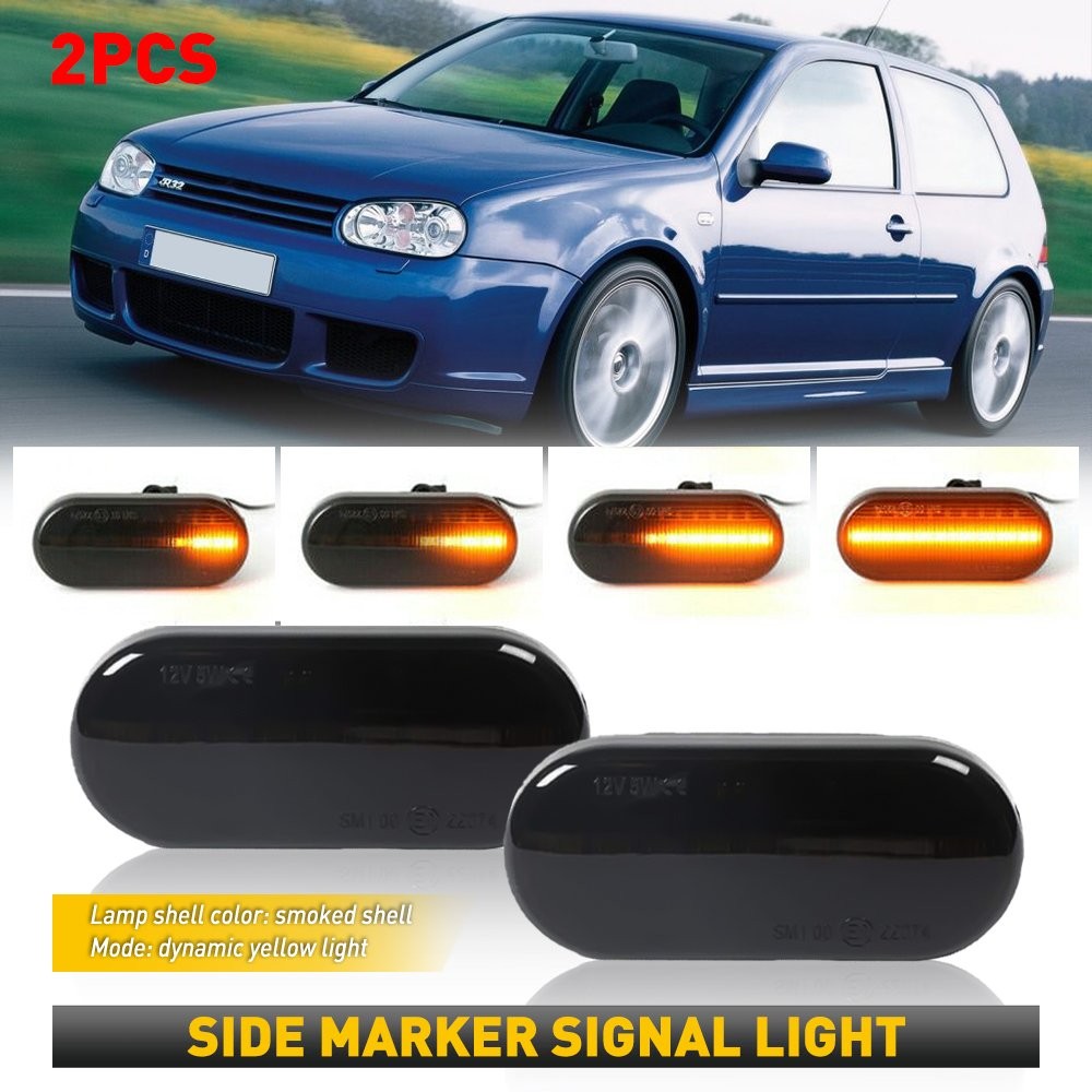 1/2Set Smoke Lens Marker Side LED Light Lamp For Housings 1999-2004 Volkswagen M