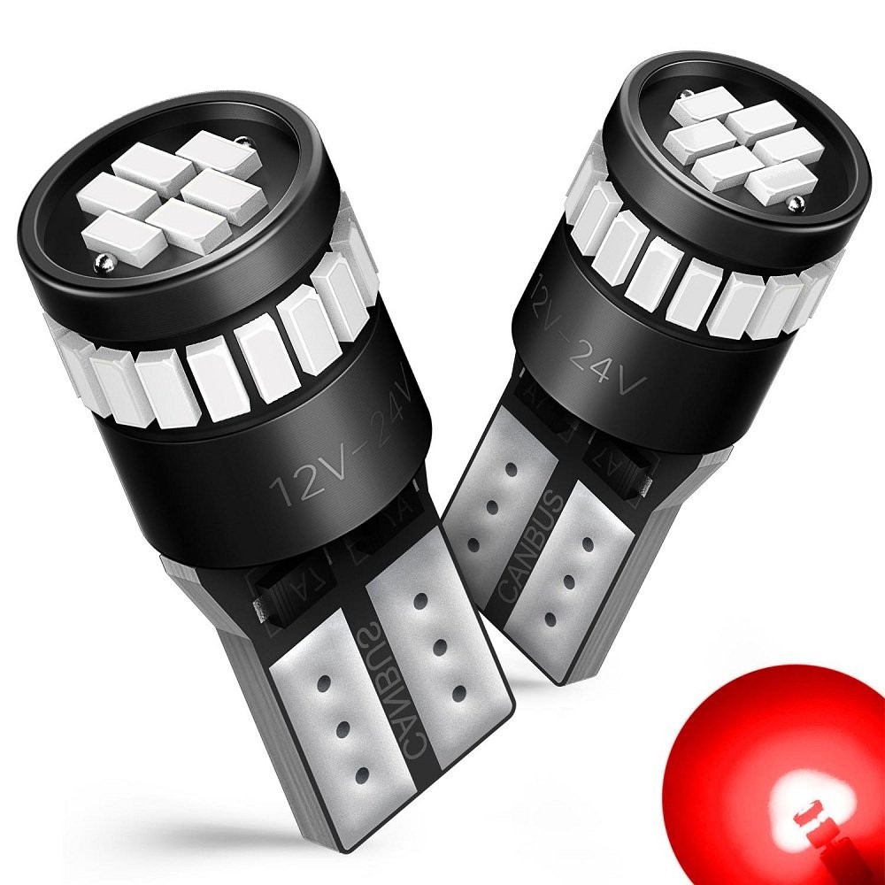 AUXITO 2X LED Parking Light Bulbs 168 194 2825 T10 Wedge Canbus Super Red 12V