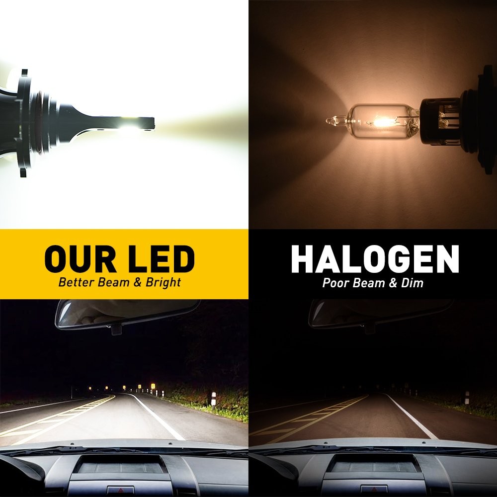 9005 AUXITO HB3 LED 9006 Headlight Bulbs Kit High Beam 6000K White 20000LM Z1 D