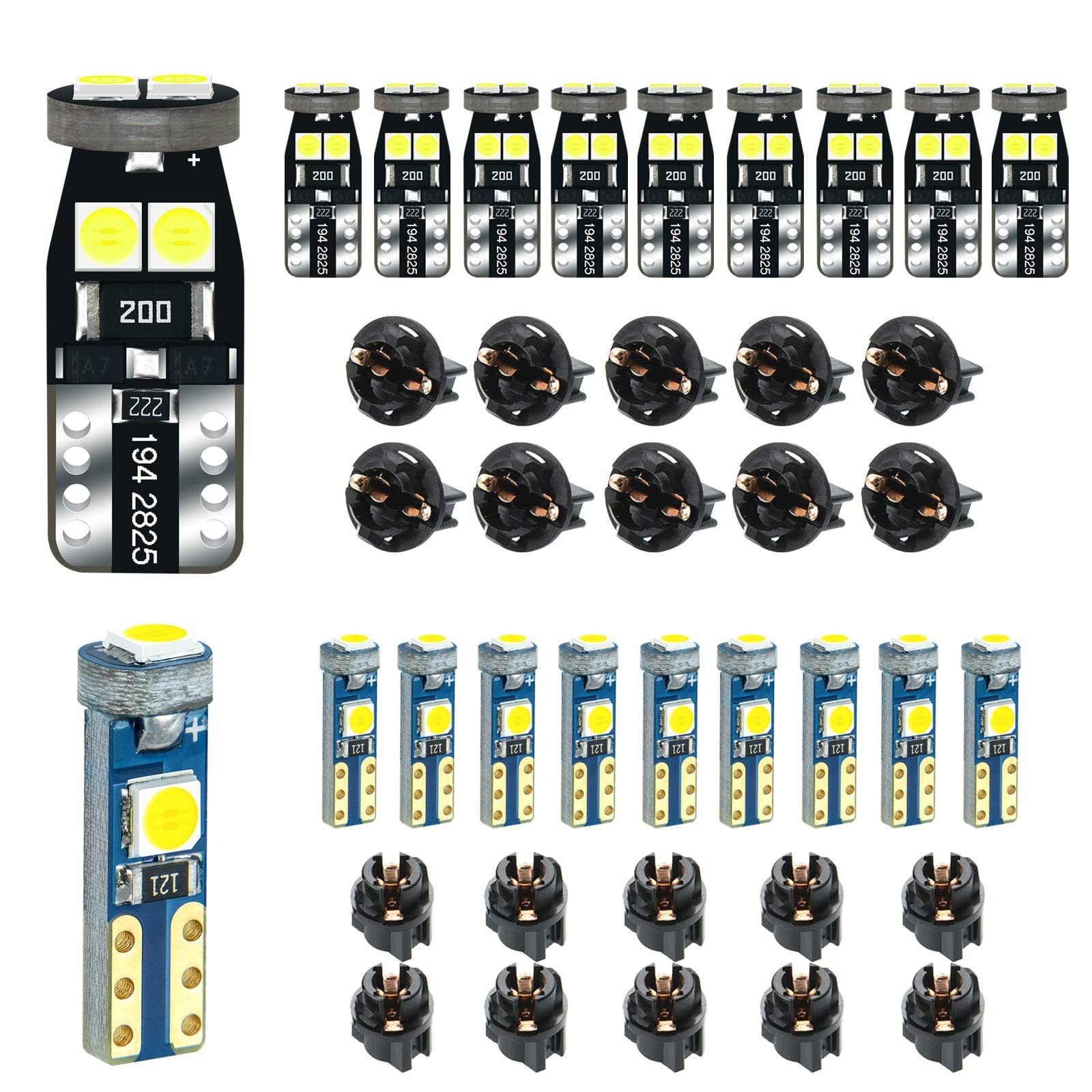 Bright White LED Dashboard Instrument Light | 12V Socket Replacement for T5 T10