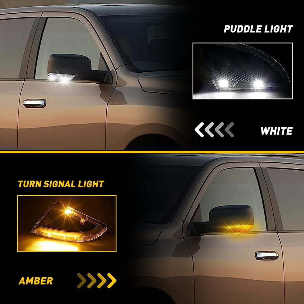 Front Left&Right Side LED Mirror Puddle Light for Dodge RAM 1500 2500 2009-2014