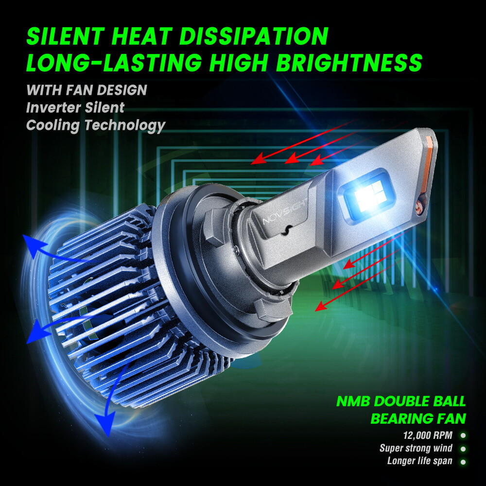 NOVSIGHT H11 LED Bulbs Headlight Low Beam Super Bright 22000LM 6500K White Lamp