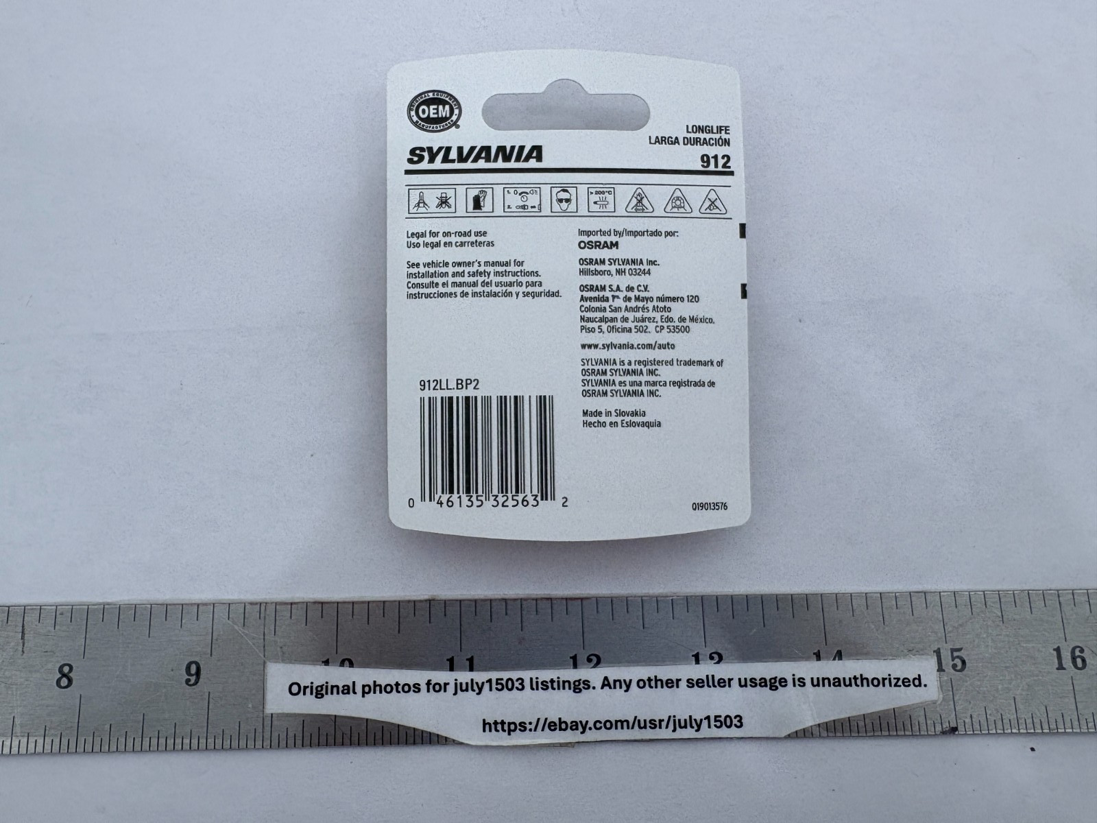 (2) NEW Sylvania 912 Long Life Miniature Bulbs Wedge 912LL – CLEAR (1 x 2pk)