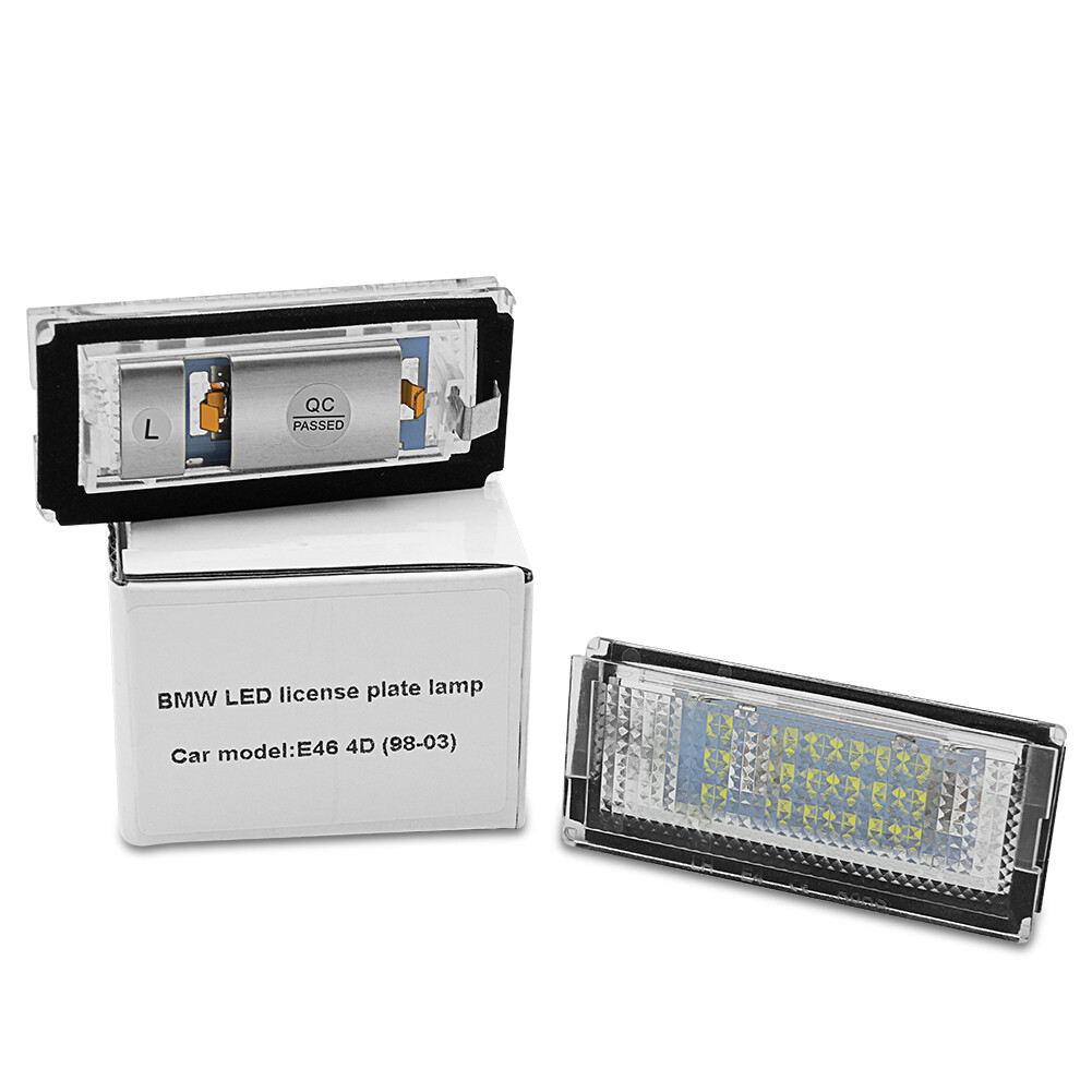 LED License Number Plate Lights White Lamp For BMW 3Series E46 4D 1998-2005