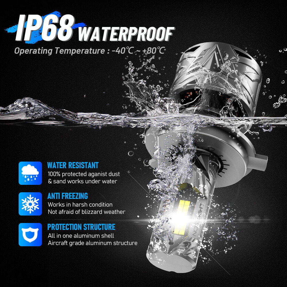 2X H4 HB2 9003 LED Headlight Bulbs Hi/Low 6500K 50000LM 240W Super Power