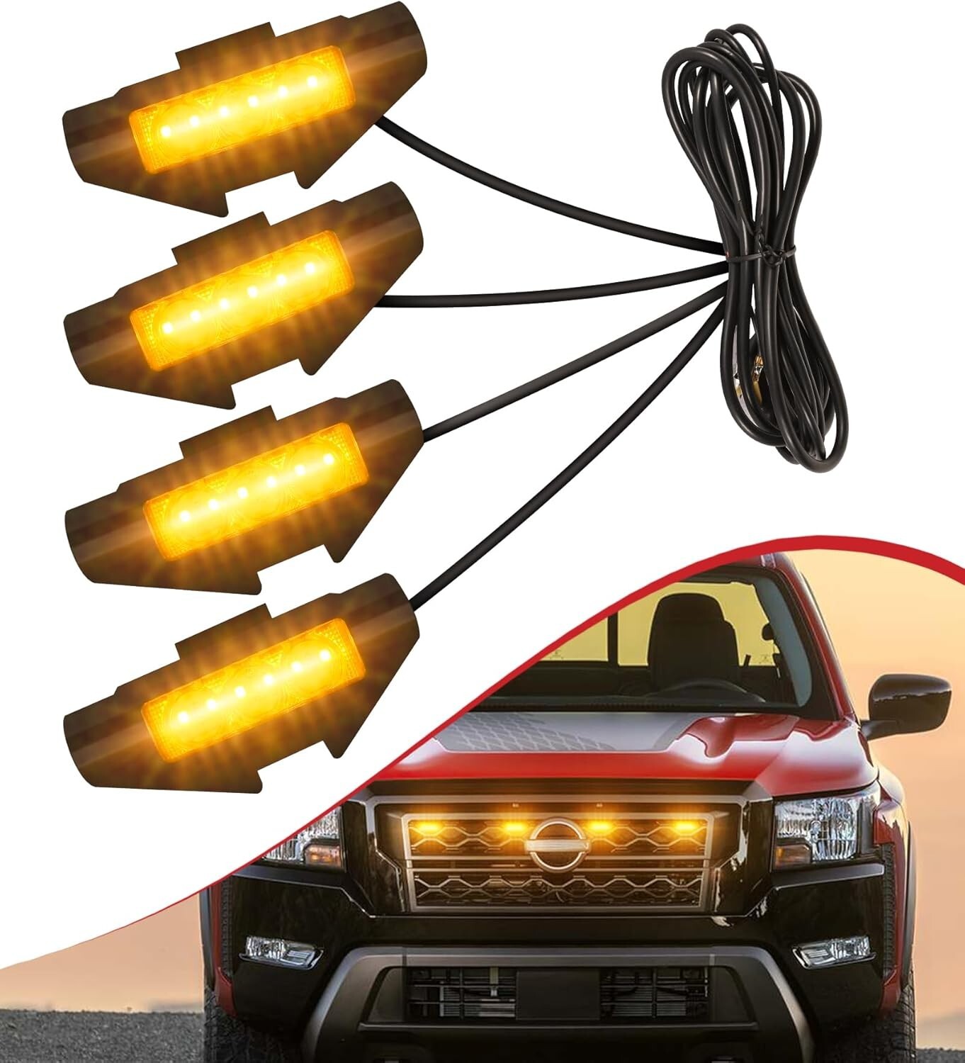 LED Grill Lights for Nissan Frontier 2022 2023 2024 Accessories PRO 4X S SV SL
