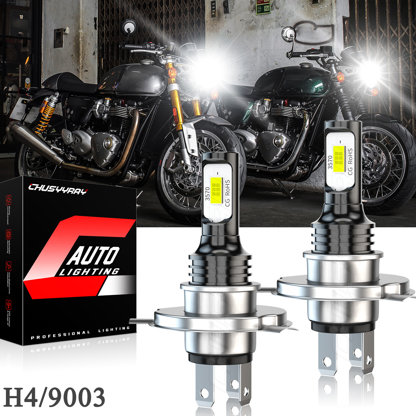 For Yamaha R6 1999 2000 2001 2002 3570 LED Headlight Bulbs Motorcycle 6000K