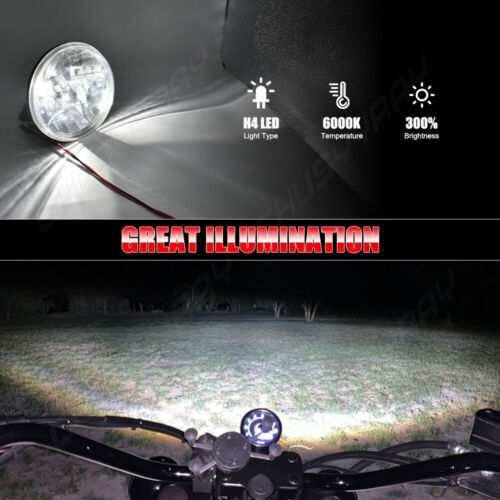Pair Fit Chevrolet Nova 1969-1979 7“Round LED Headlight Hi-Lo Lamp DOT Approved