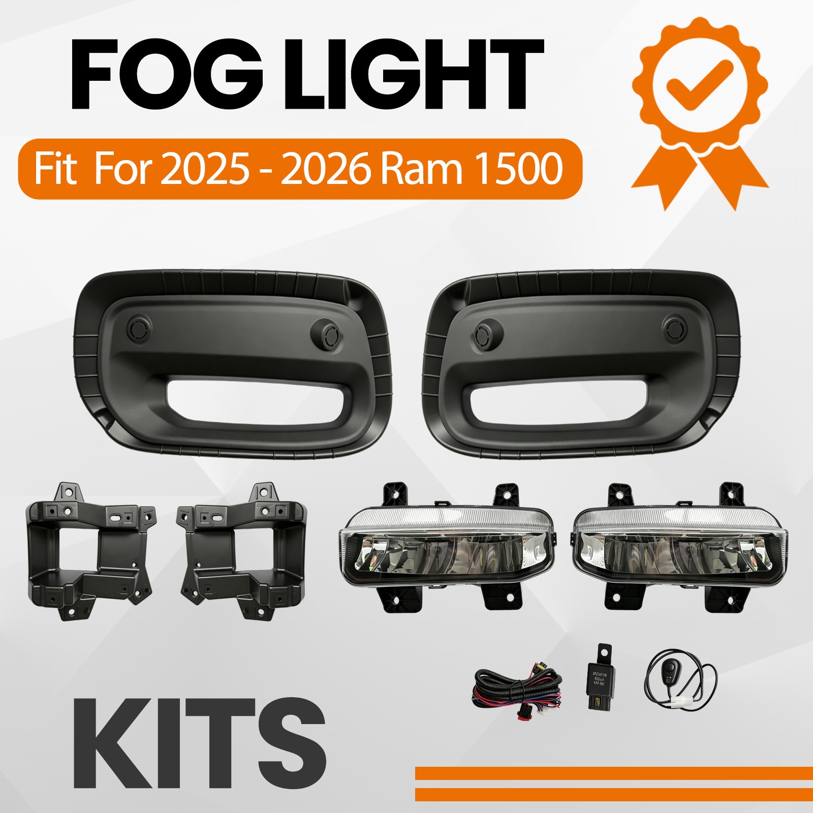 Fog Lights Driving Lamps w/ Switch For 2025-2026 Ram 1500 LED Bumper Left+Right