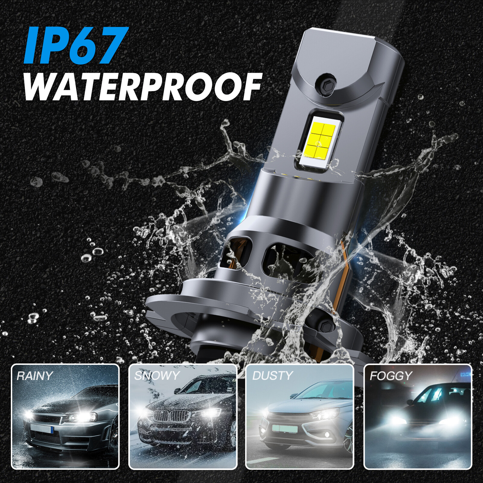 H7 LED Headlight Bulbs 70W 6000K for Kia Sorento 2003-2006 2014-2020 Cold White