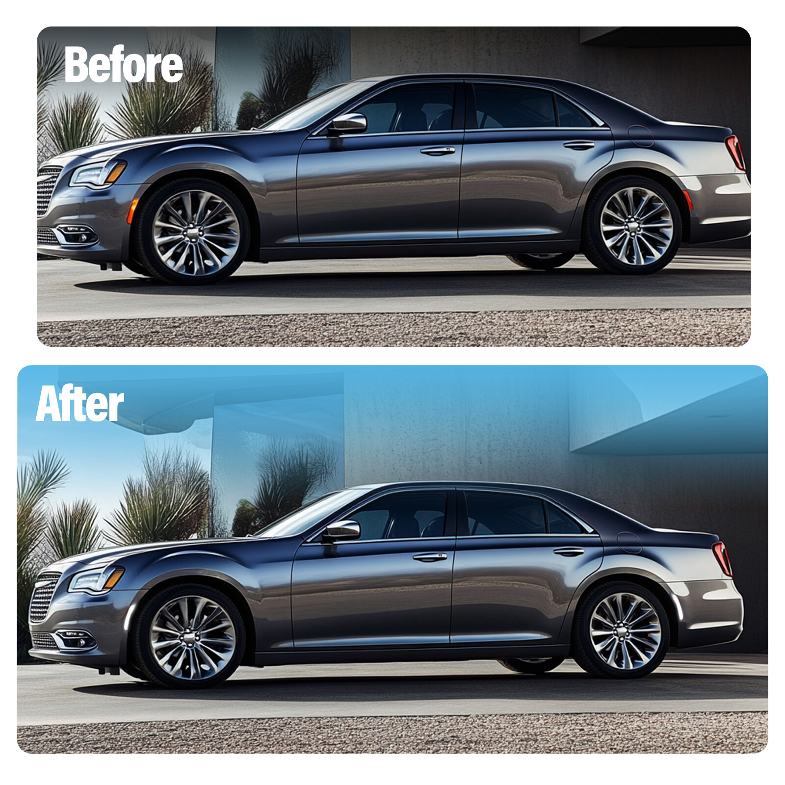 4PC For Chrysler 300 2015-2023 Front Rear LED Bumper Side Marker Light Smoked