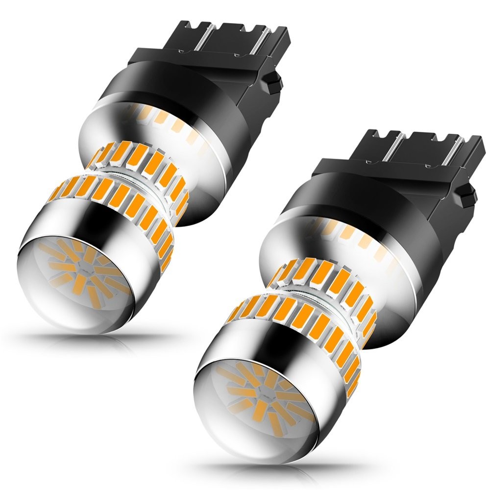 Pair Amber Yellow 3157 3456 4156 LED Turn Tail Signal Light Bulb 4014SMD AUXITO