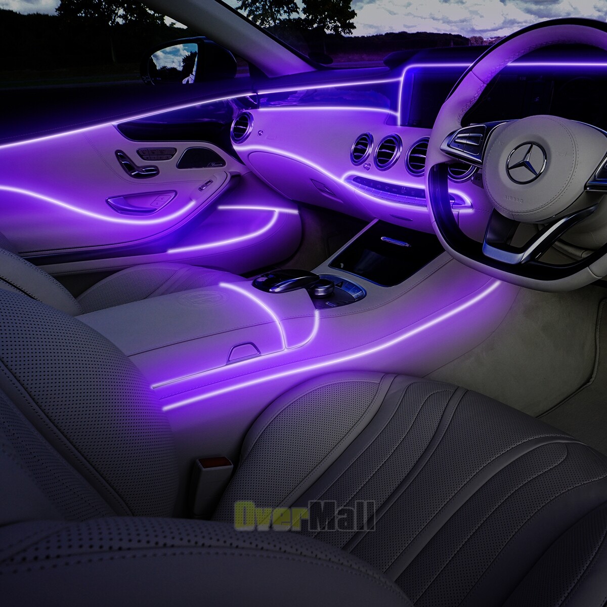 6-In-1 RGB LED Interior Strip Light Car Ambient Atmosphere Lighting APP Control