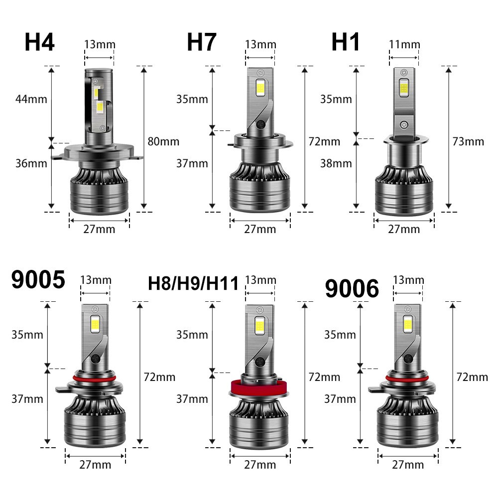 ​2x H7 LED Headlight BulbsHigh Power Super Bright Kit 6000K 16000LM 12 Chips