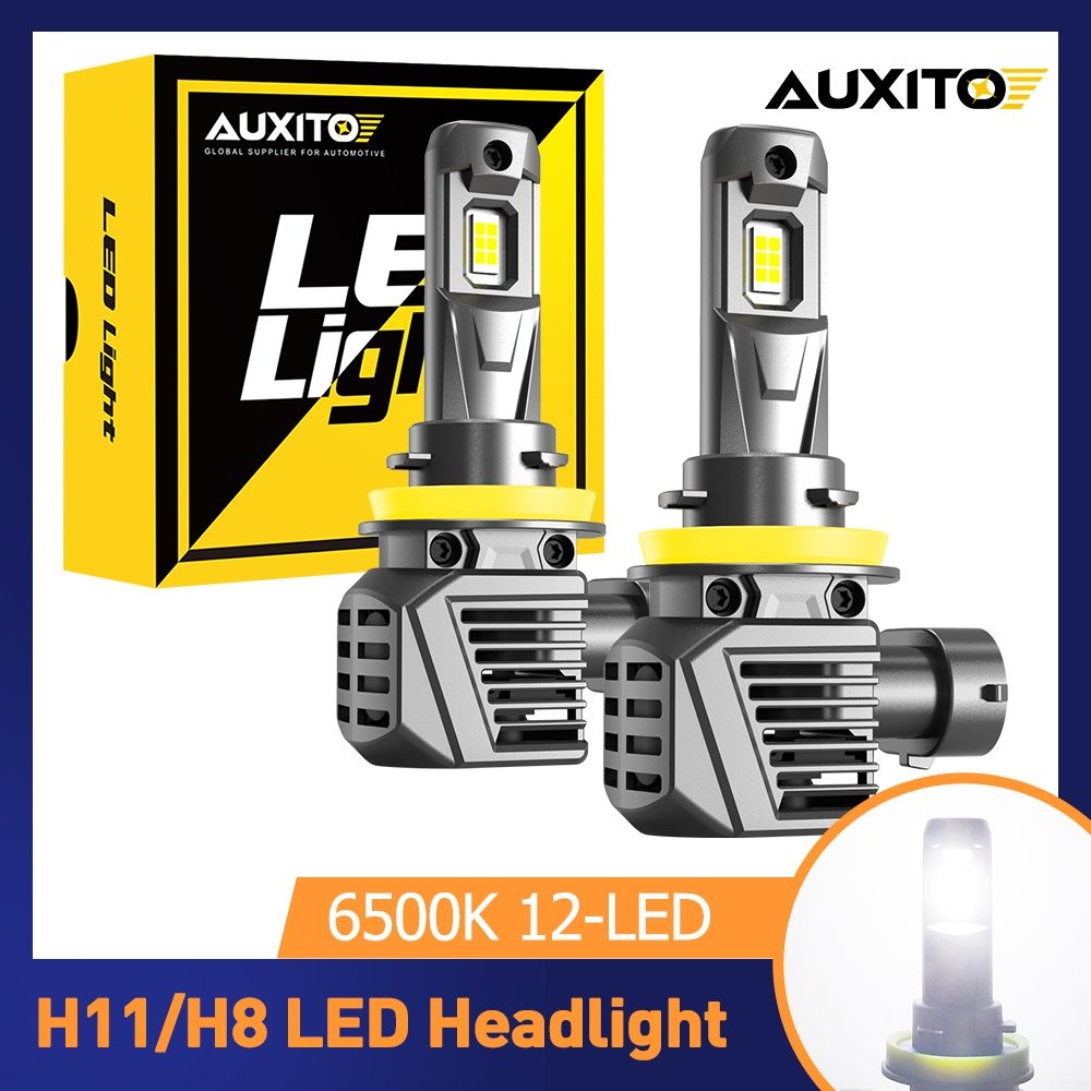 45W 30000LM 2 Sides H11 12LED Headlight H8 High or Low Beam Bulbs 6000K White 2X