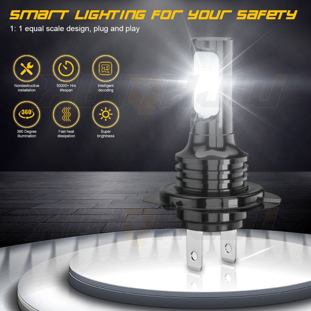 6x H7 H11B LED Headlights + H11 Fog Lights Bulbs For Hyundai Santa Fe 2014-2016