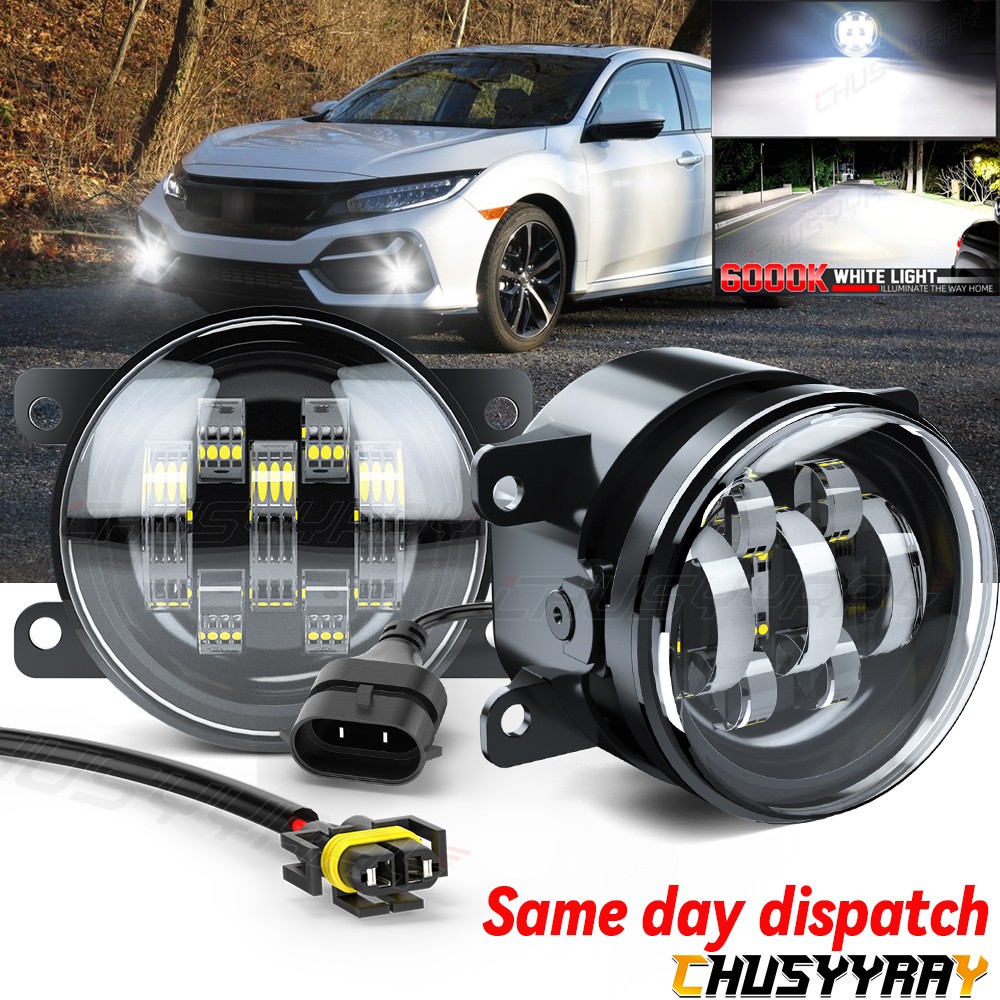 Pair LED Fog Lights Driving Lamps For 2016-2021 Honda Civic Front Left & Right