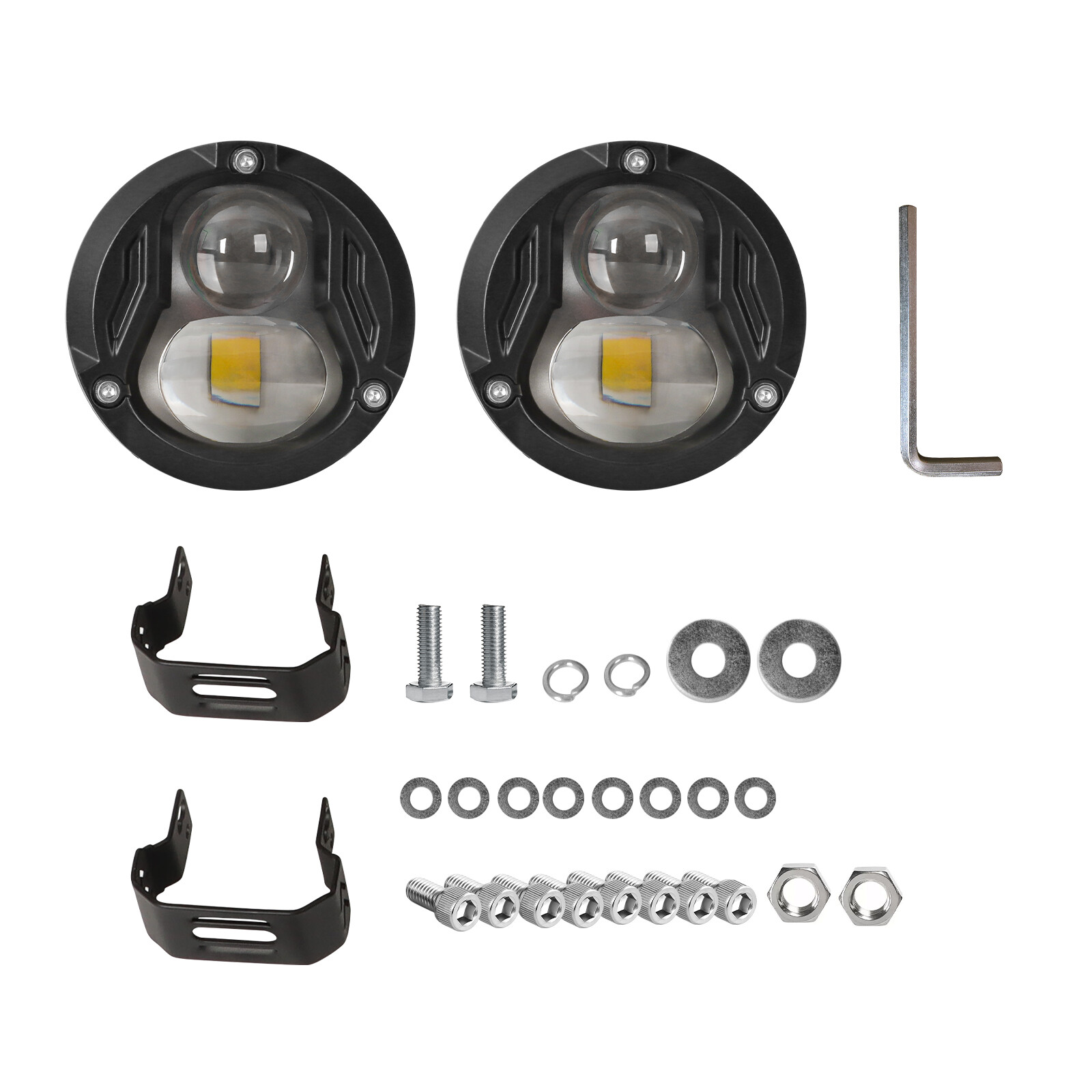 2 x 3″ 100W LED Work Light Pods White Laser High Beam Offroad Driving Fog Lamp