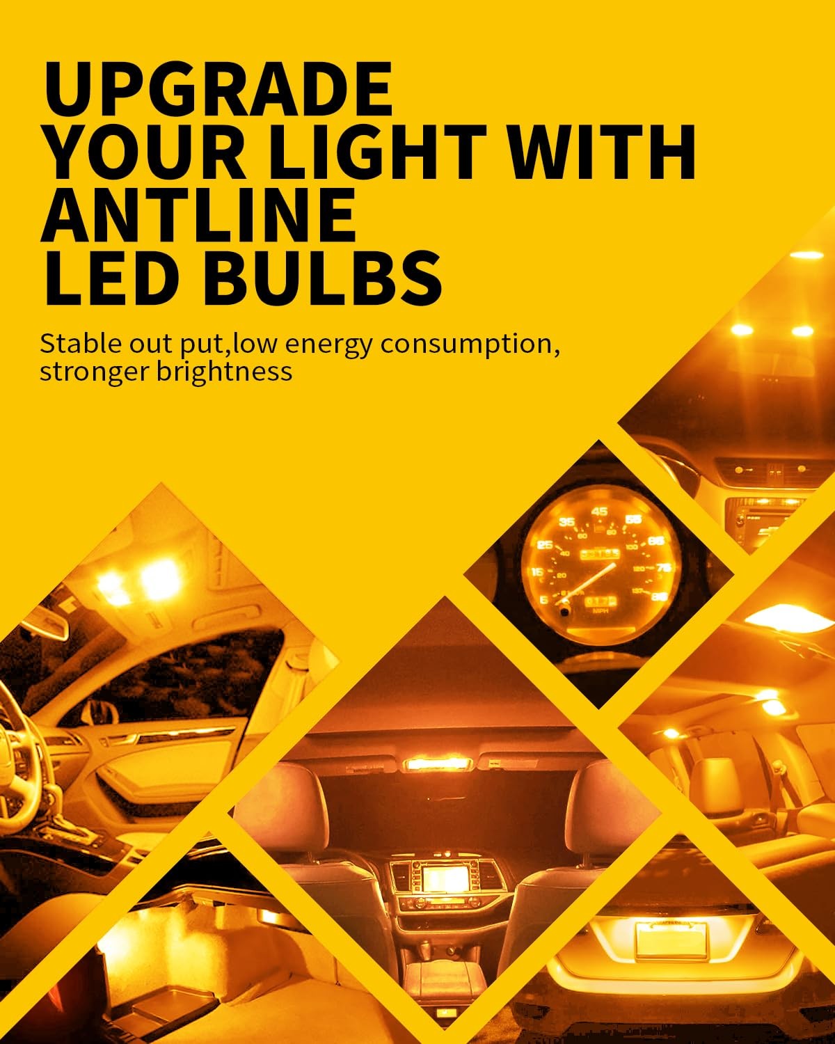 Amber Yellow LED Bulbs 36MM Canbus Error Free for Dome Map Vanity Lights 10