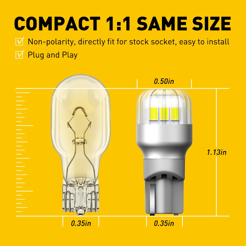 AUXITO 921 912 LED Reverse Backup Light Bulb 2400LM 6000K Super Bright T15 White