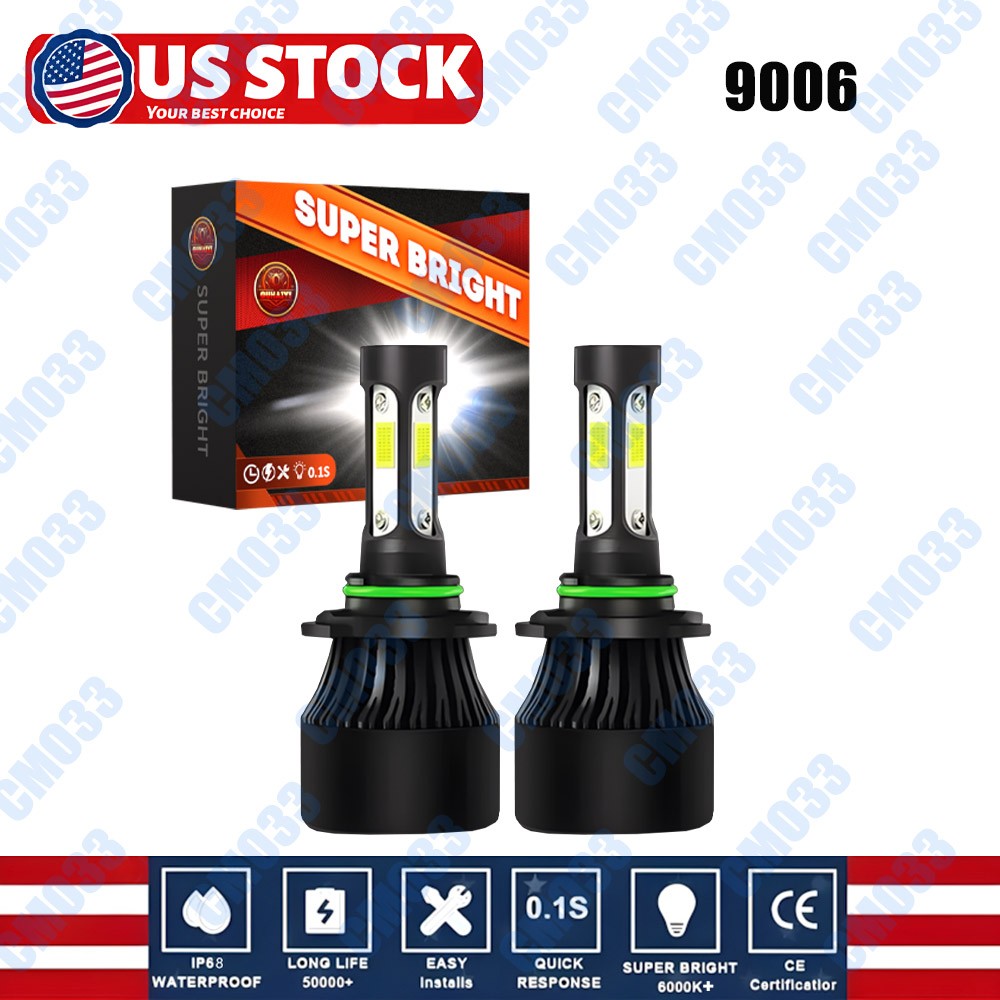 9006 HB4 LED Headlight Bulb Kit Low Beam 12000LM Super Bright 6000K White 2Pcs
