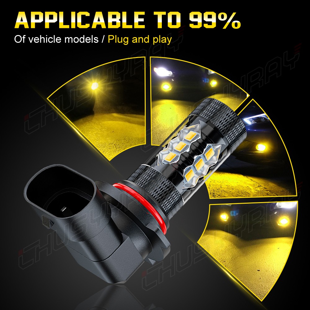 9005 9006 H10 9145 3000K Yellow 160W LED Fog Light Headlight Driving Bulbs Kit