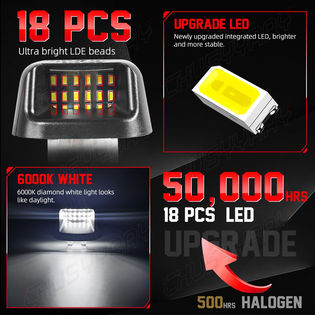 2Pcs 18 LED License Plate Light Lamp For Nissan Suzuki Equator 2008-2012