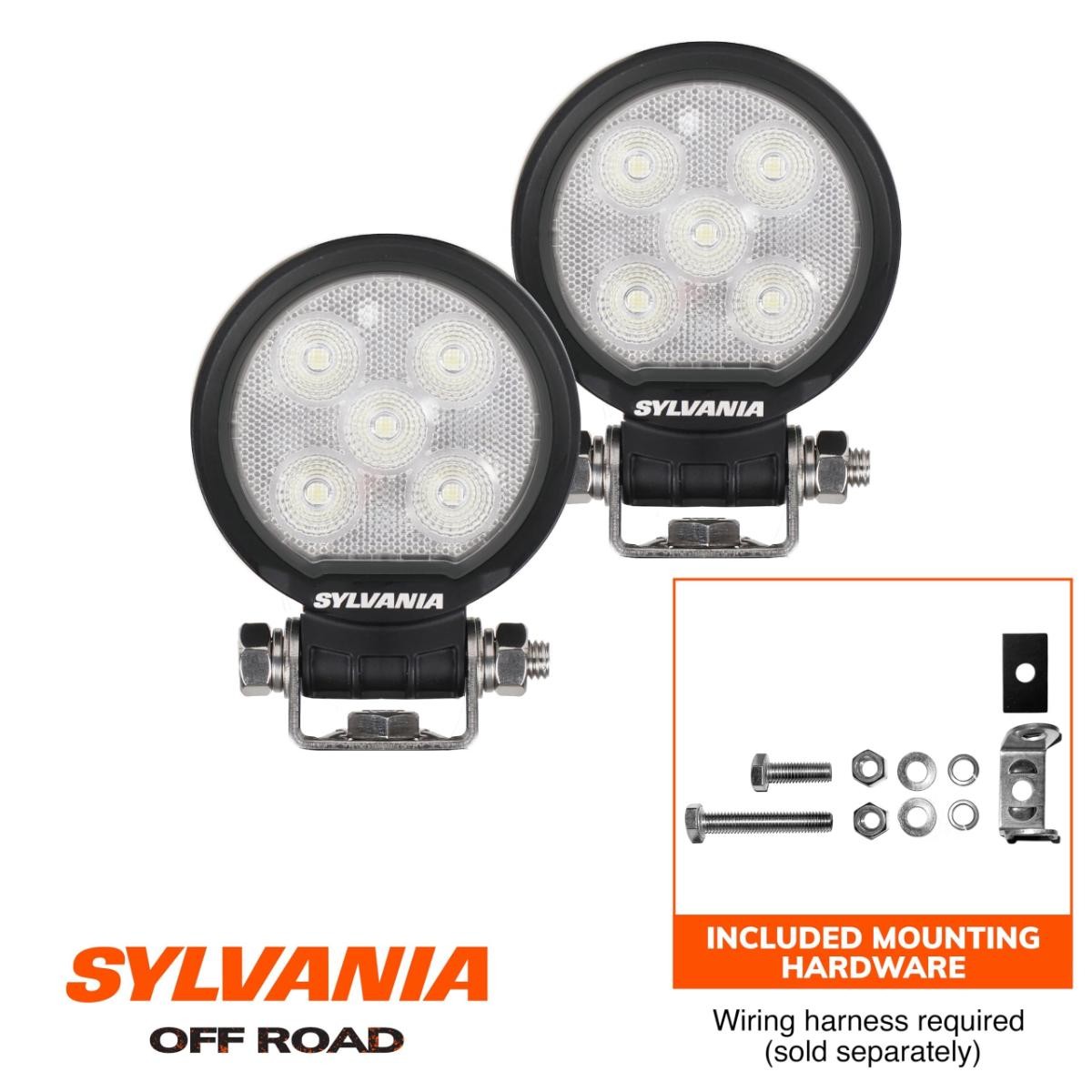 SYLVANIA Rugged 3 Inch Round LED Light Pods | LIFETIME Limited Warranty | Flood