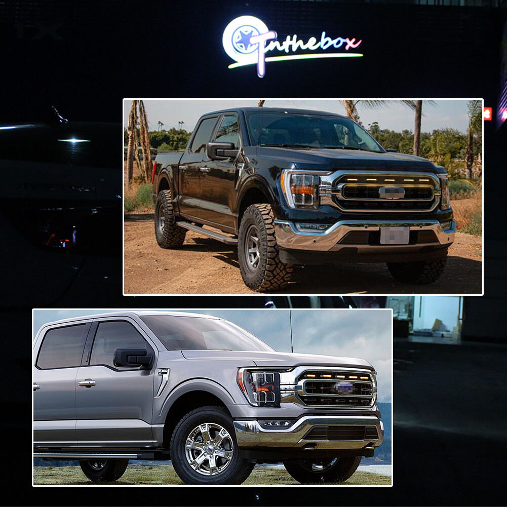 5PCS Front Grille Lights LED Amber For 2021-2023 Ford F150 XL/XLT/XLT Sporting