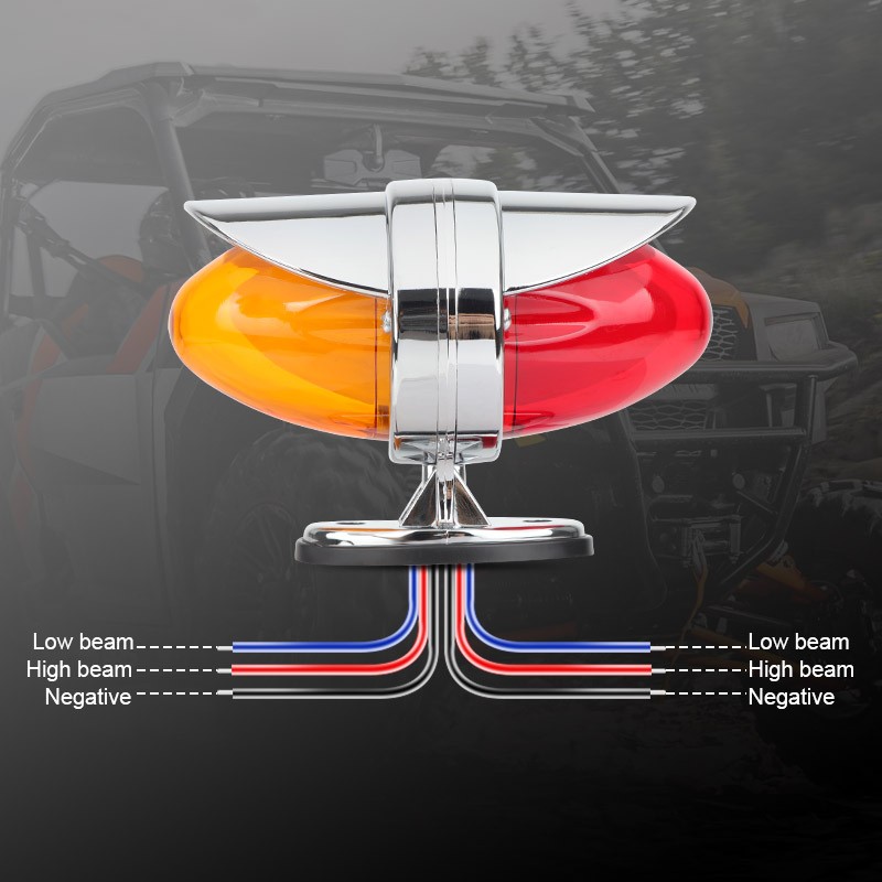 2X Red/Amber LED Semi Truck Trailer Fender Dual Face Marker Turn Signal Lights