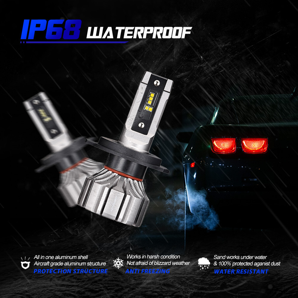 NOVSIGHT H4 9003 HB2 LED Headlight Bulbs High Low Beam 6500K Replace Xenon
