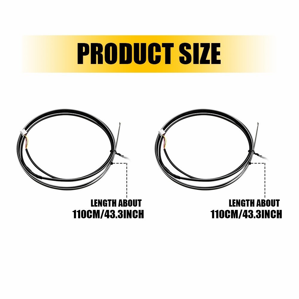 2Pcs RGB LED Sunroof Light Strip Car Roof Panoramic Skylight Ambient Lamp APP EJ
