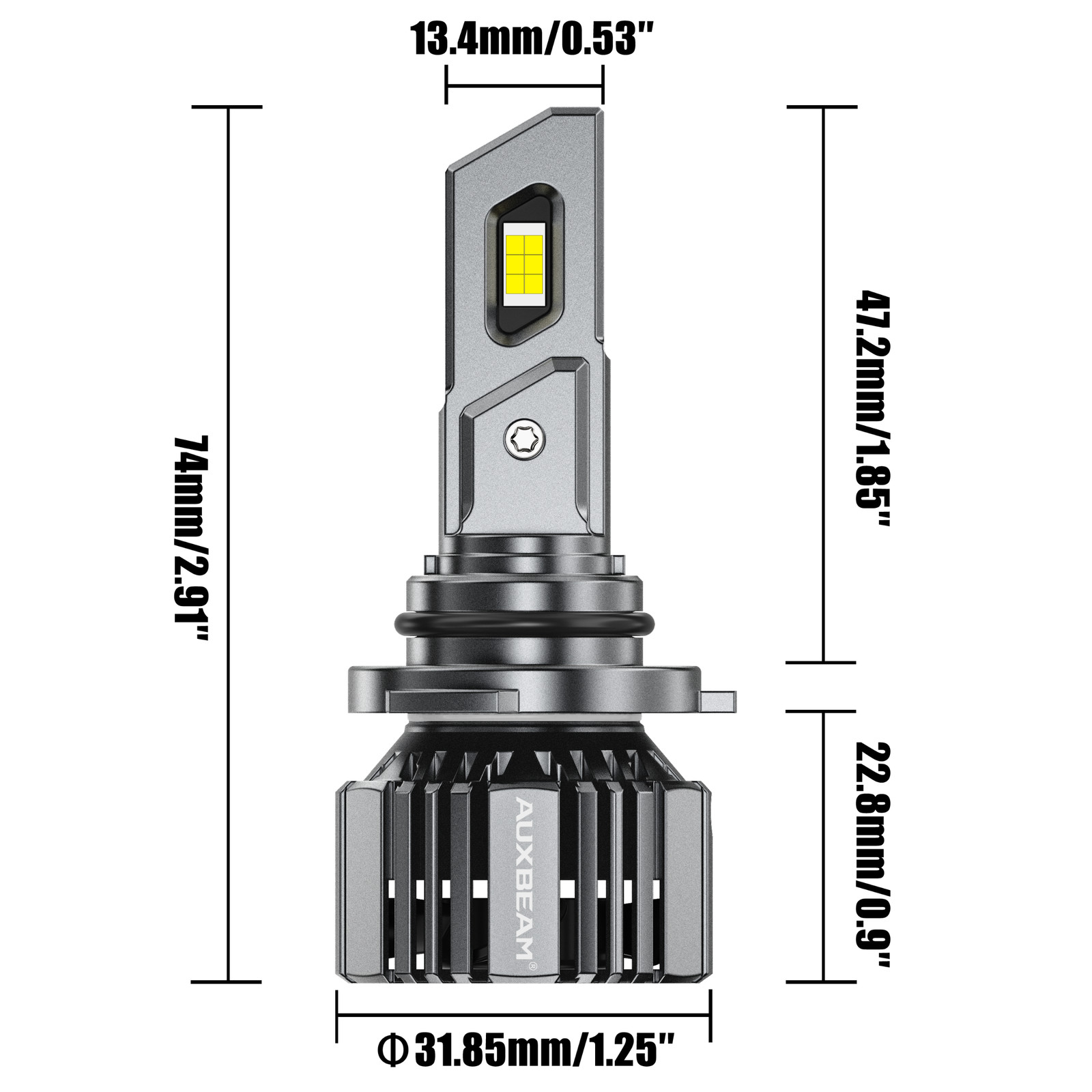AUXBEAM F-16 PLUS 9005 9006 Combo LED Headlight Kit High Low Beam Bulb w/ Canbus