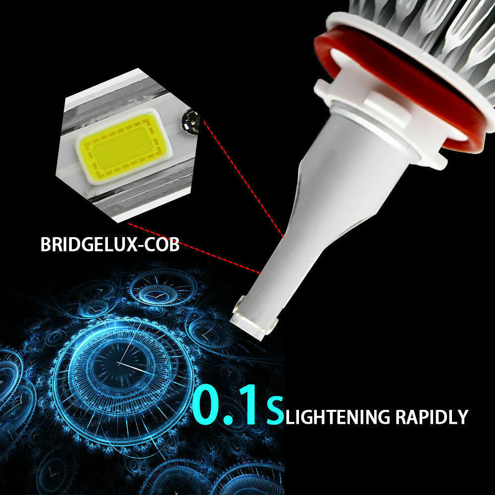 For GMC Acadia 2007-2012 2Pcs 6000K 100W H11 LED Headlight Bulbs Low Beam