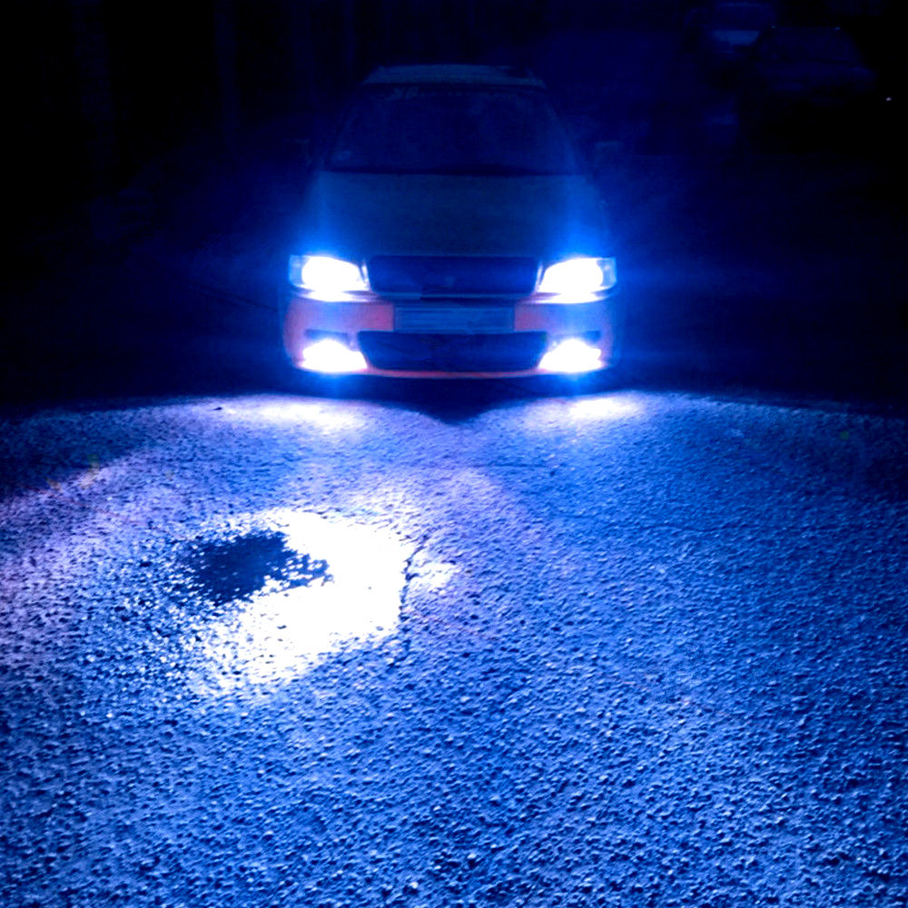H7 H11 Ice Blue LED Headlight Bulbs Kit High Low Beam Total 144W 16000LM 8000K