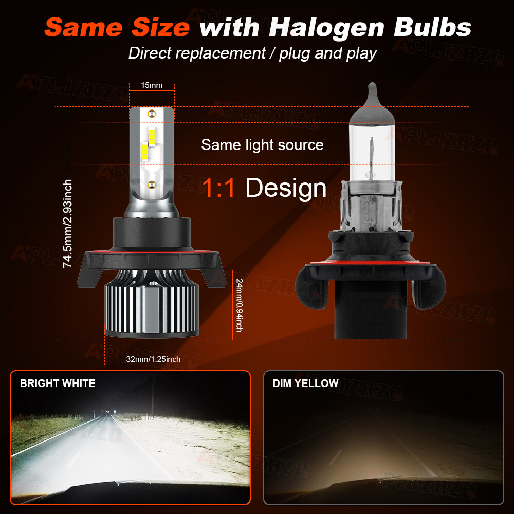 For 2004-2008 Ford F150 H13 9008 LED Headlight Hi/Lo Beam+ 9145 Fog Light Bulbs