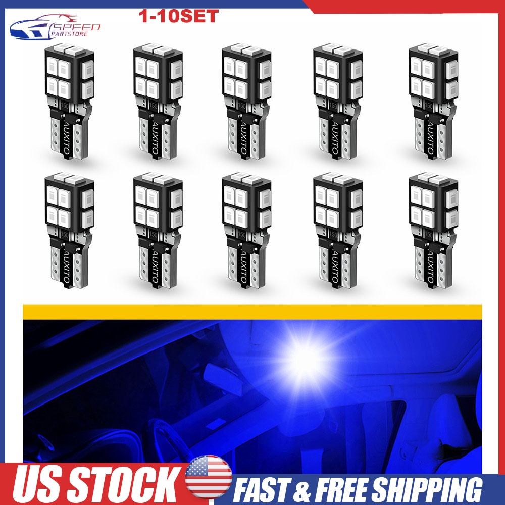 T10 LED Interior Light Bulbs Super Bright Canbus Anti Hyper Flash Blue 10-100x