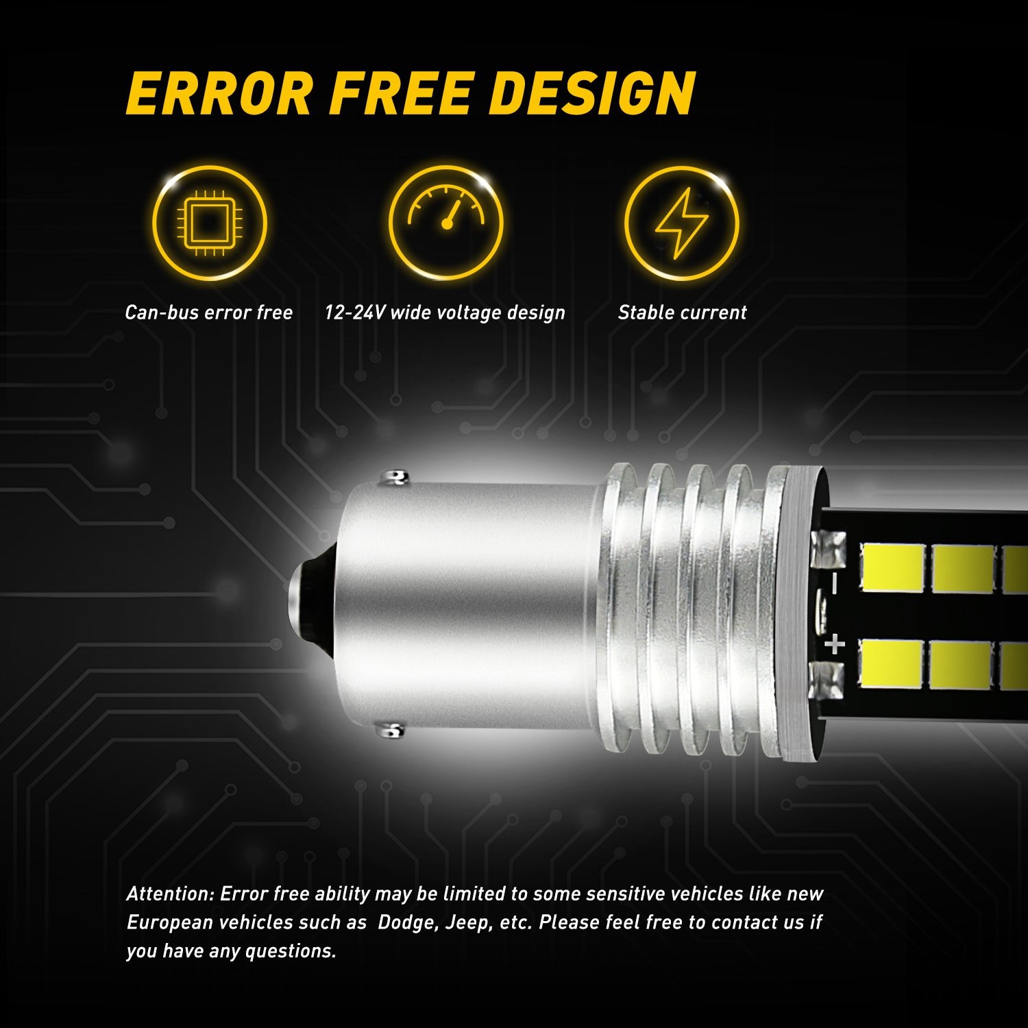 AUXITO 1156 LED Reverse Backup Light Bulbs Super Bright White 6500K 2400LM BA15s