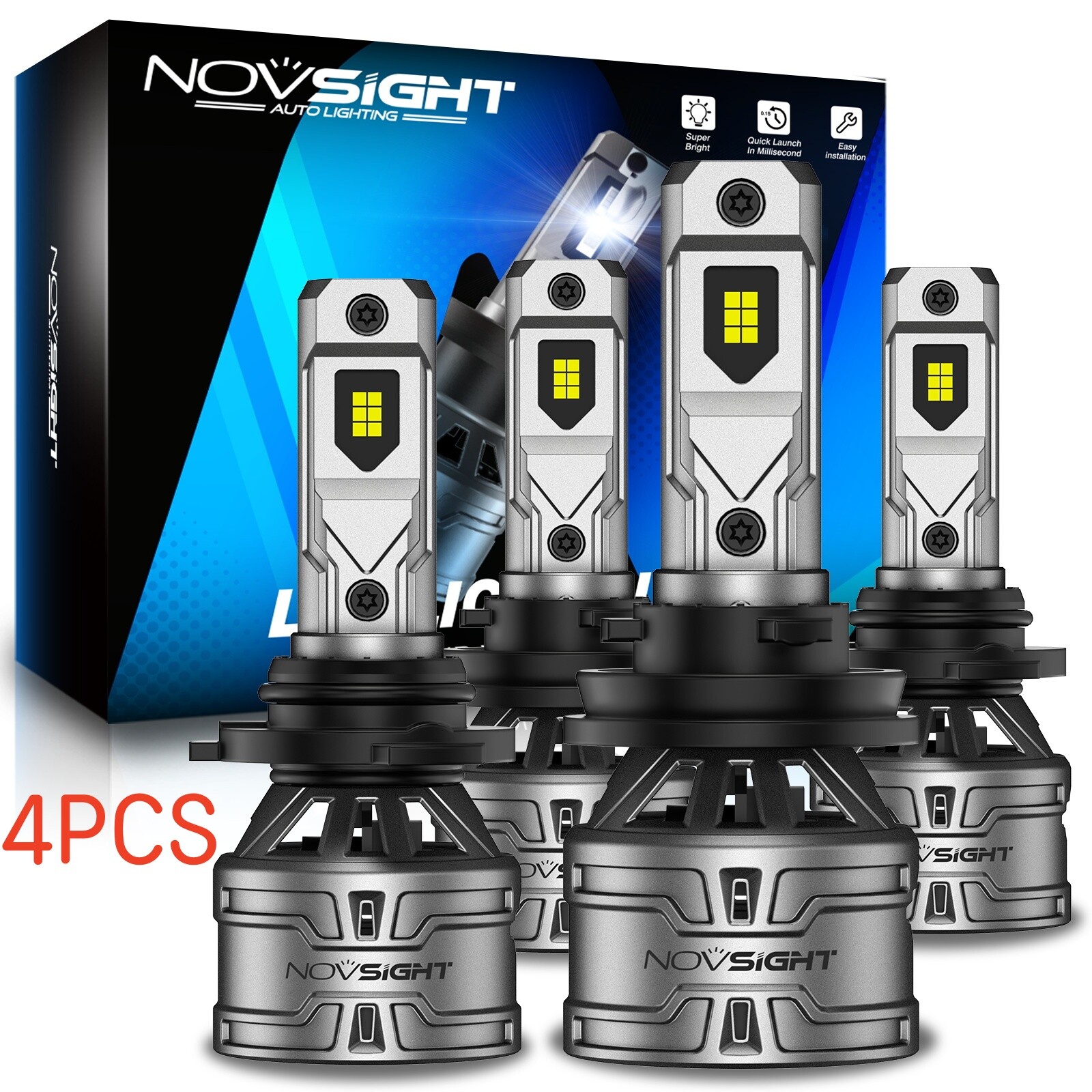 NOVSIGHT 9005 H11 LED Headlight Bulbs High Low Beam Lamps Conversion 6500K 4pcs