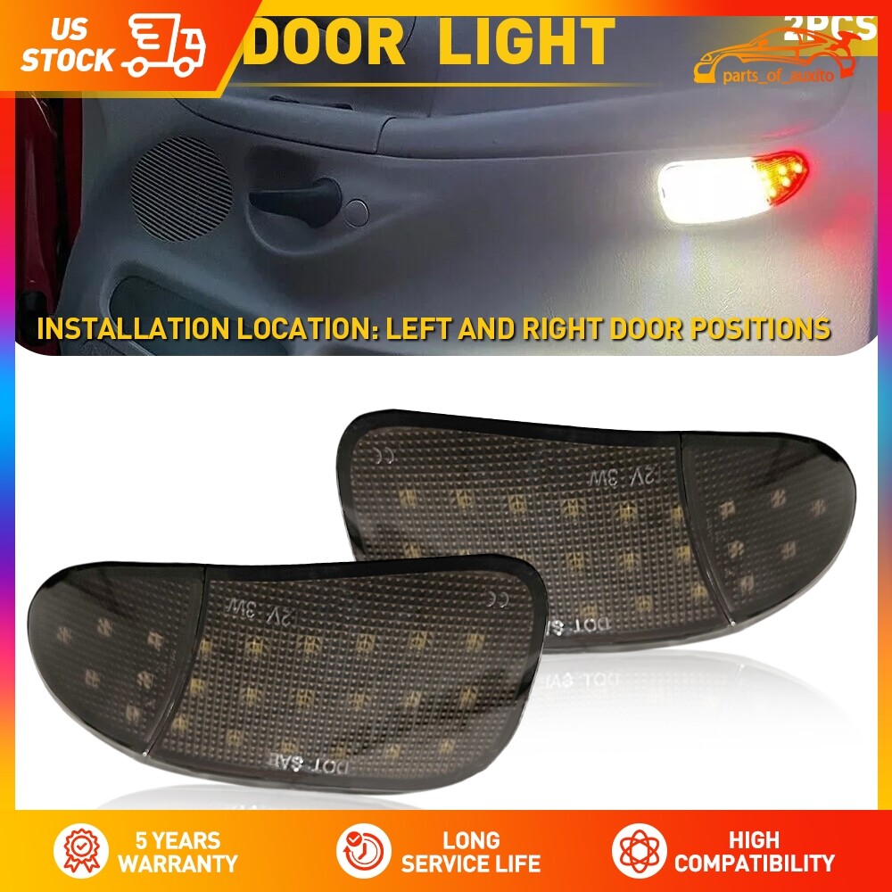 smoked LED Panel Door Interior Courtesy Light Pair Lamp For 1997-2003 Ford F150