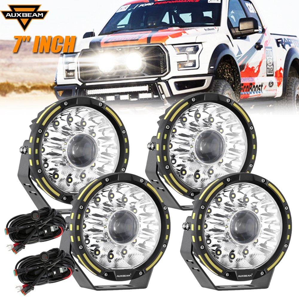 AUXBEAM 4pcs 7″ Round LED Work Light Combo Beam For 2022 2023 2024 Honda Civic