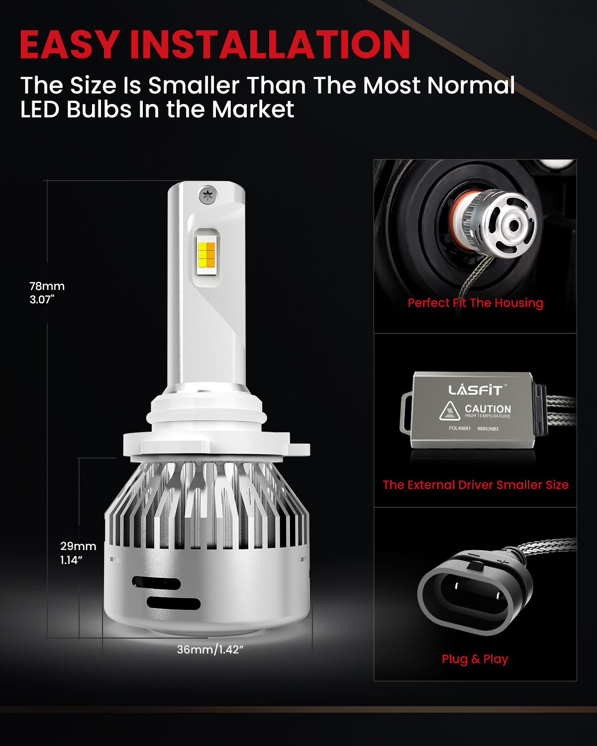 Switchback 9005 HB3 LED Headlight Bulbs High Beam White & Yellow Free Return