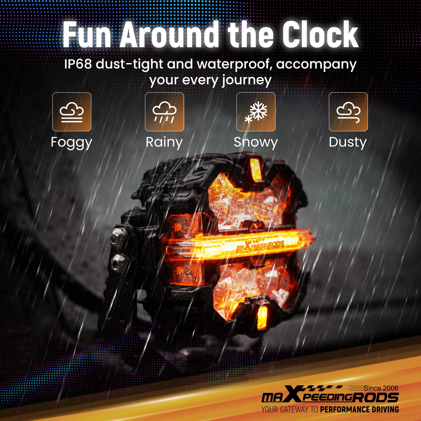 LED Pod Light Pods 3.5″ Spot Beam RGB Background Aluminum Housing Off Road Light