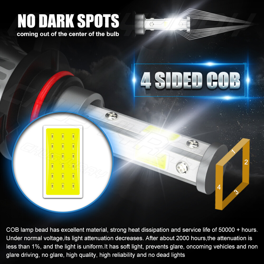 for Jeep Grand Cherokee 2005-2010 -6x 6000K LED Headlight + Fog Light Bulbs Kit