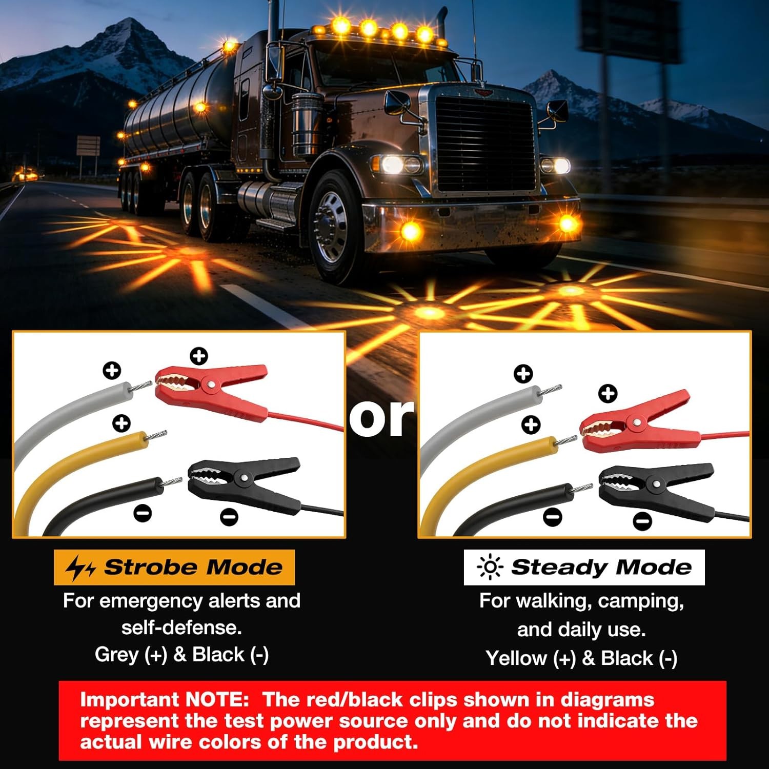 2x Amber LED 12V Watermelon Lights Indicator Truck Trailer Car Side Marker Lamp
