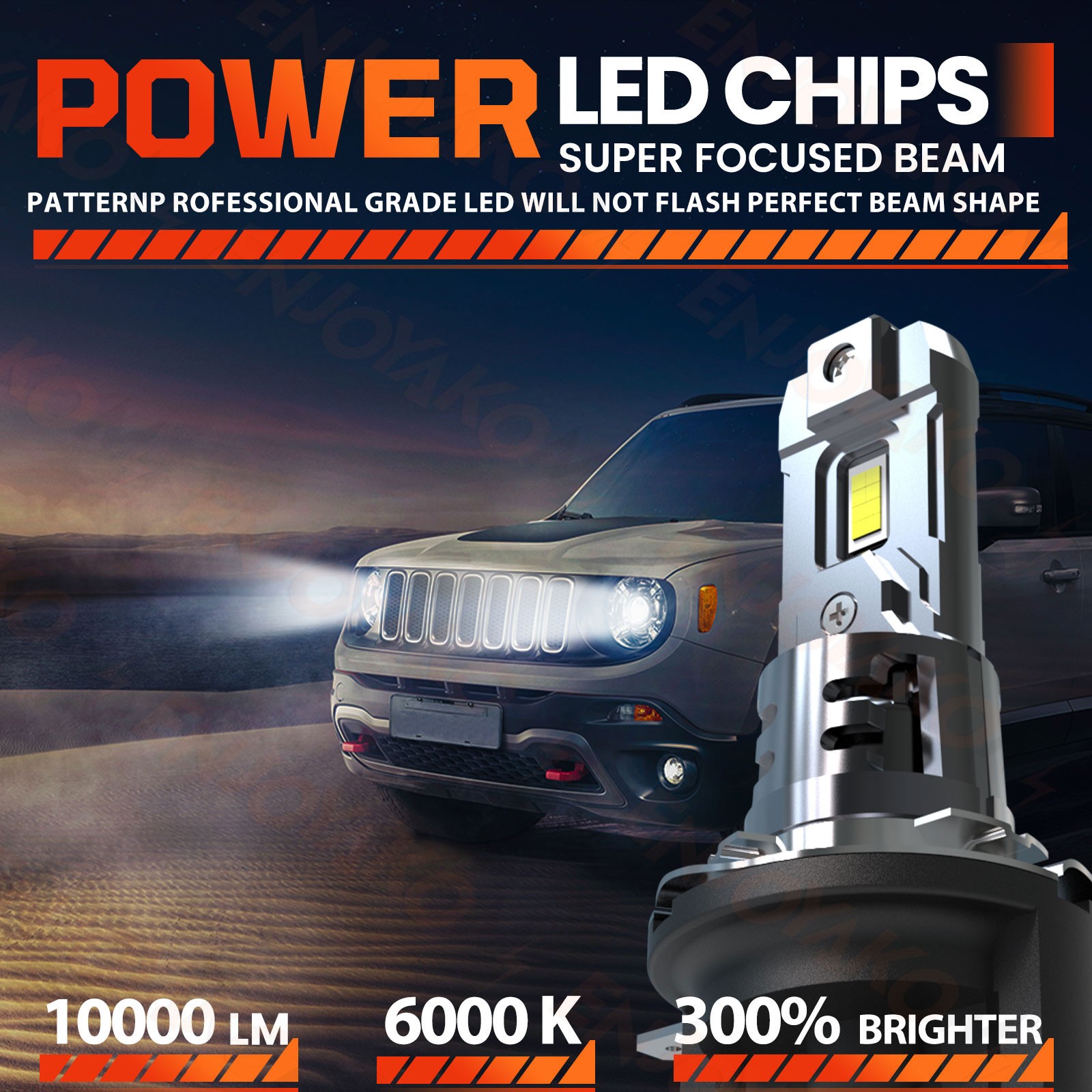 H11B LED Headlight Super Bright Bulbs Kit 6500K Xenon White 330000LM LOW BEAM 2x