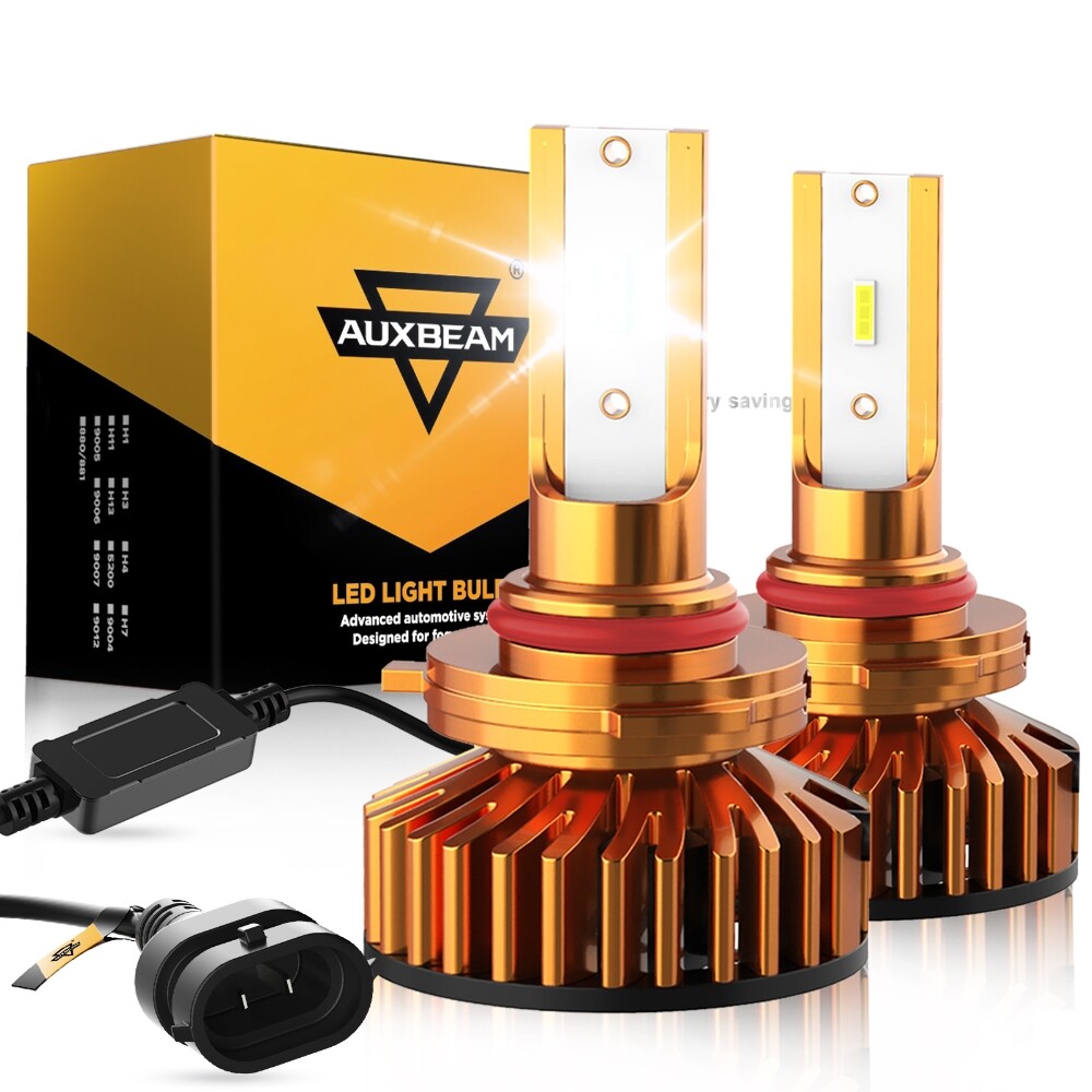 AUXBEAM 9005 9006 LED Headlight Bulbs Combo High Low Beam 6500K Super Bright 4X