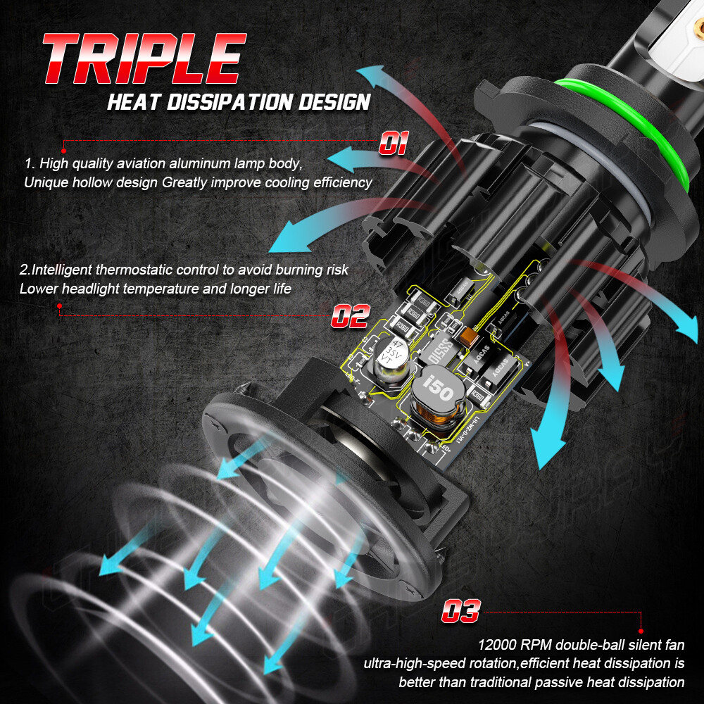 For Pontiac Grand Prix 1991-1996 6X LED Headlight Bulbs Hi Lo Beam Fog Light