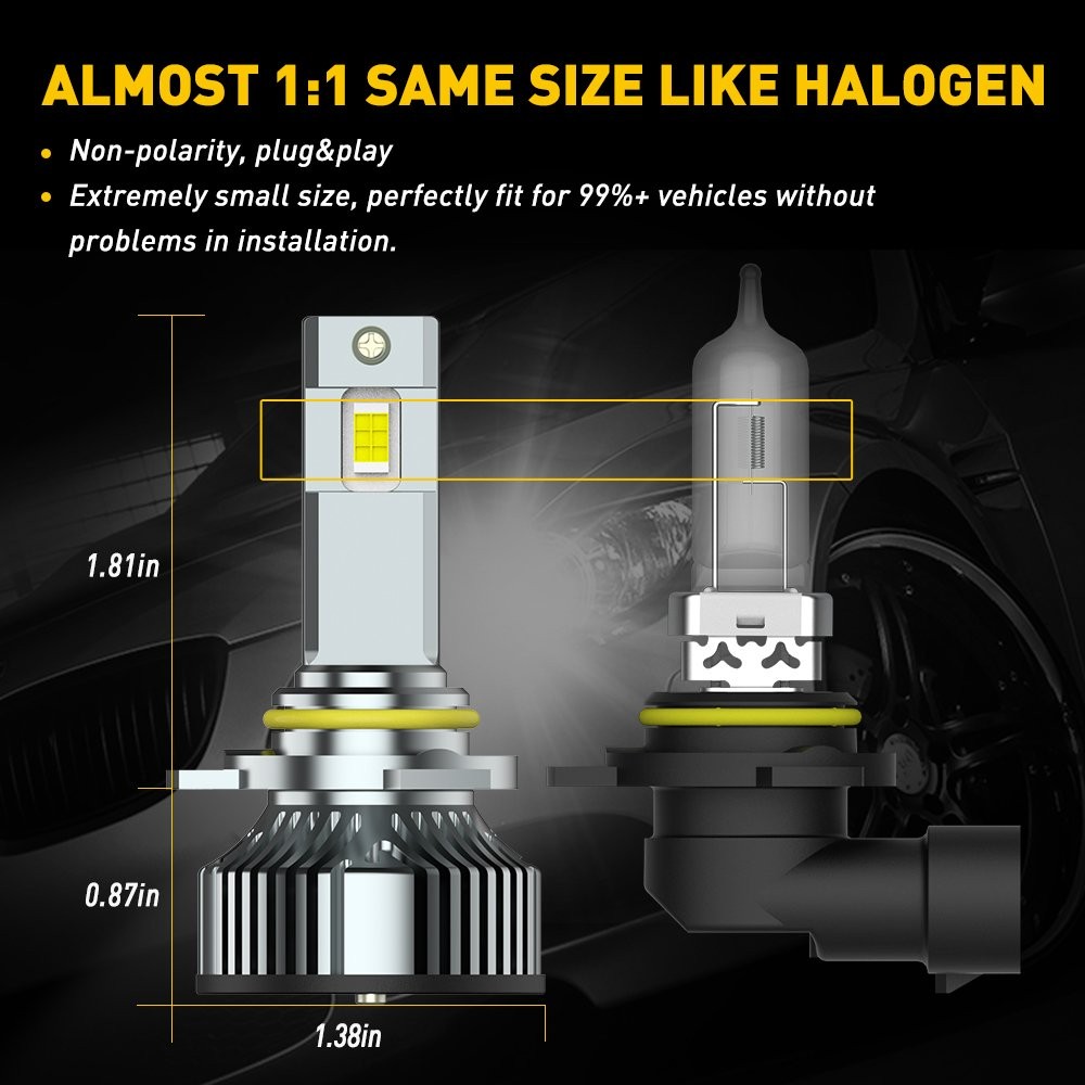 9012 LED Headlight High Beam Bulbs Ultra Bright Kit White Lamp 80000LM 6500K D
