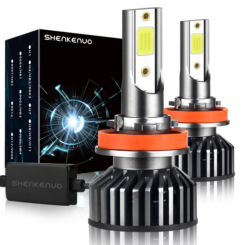 SHENKENUO H11 LED Headlight Kit Low Beam Bulbs Bright White 6500K Fanless Canbus